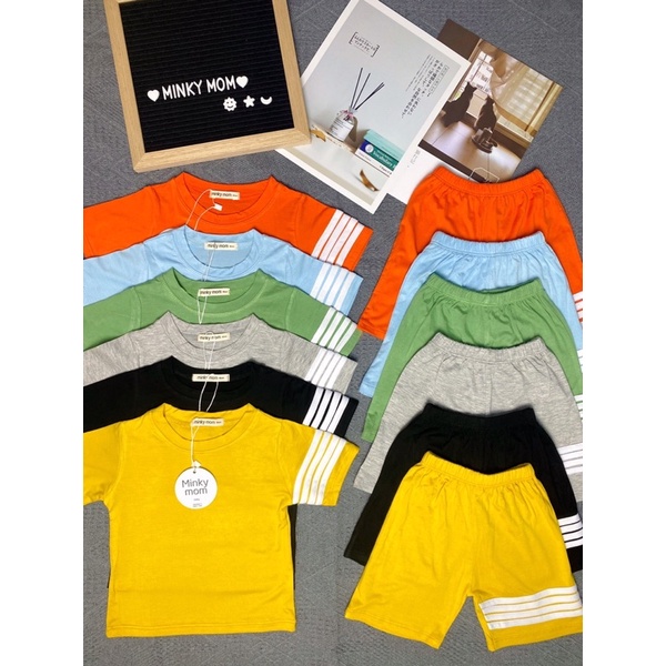 Bộ minky mom ngắn tay cho bé ❤️ freeship ❤️ bộ cộc thun lạnh loại 1 chính hãng bé trai bé gái