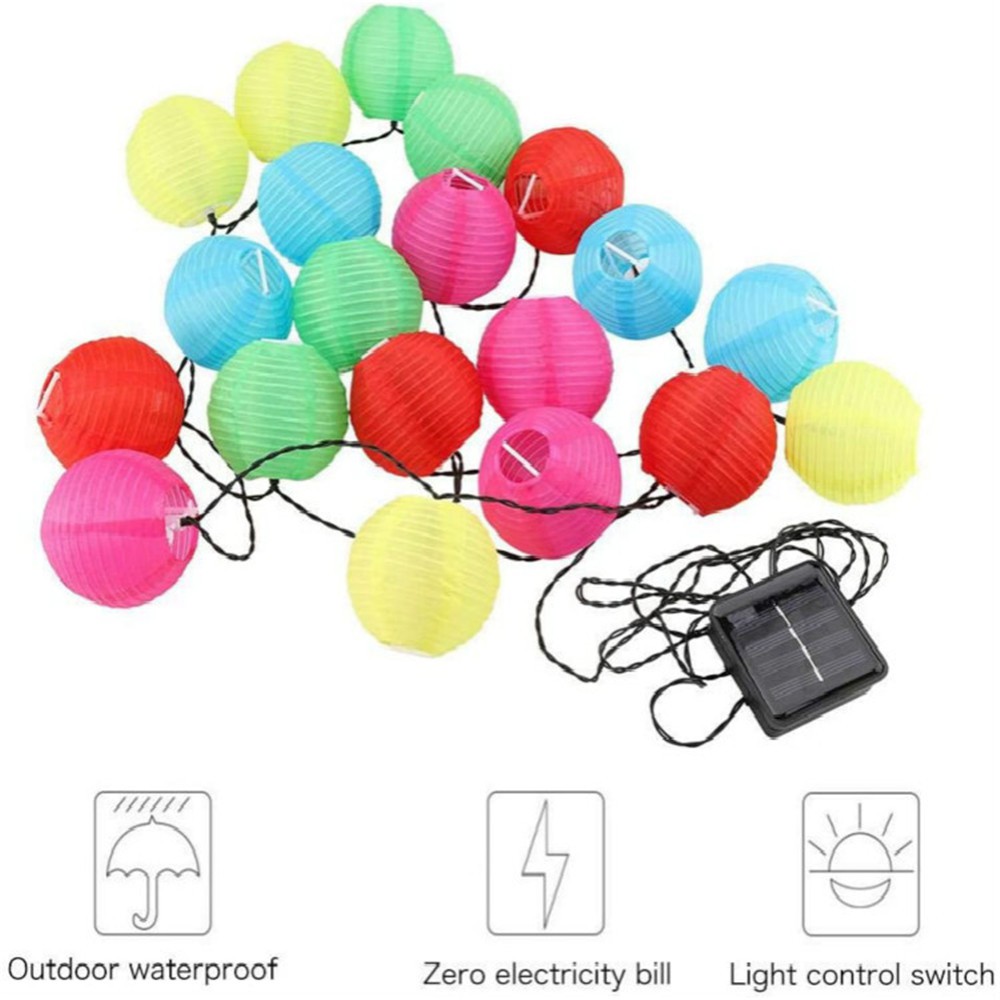 ⍝⍝ Outdoor Solar Waterproof Lantern Light String Christmas Garden Holiday Scene Layout Decoration Small Colored Lights 【Tech】