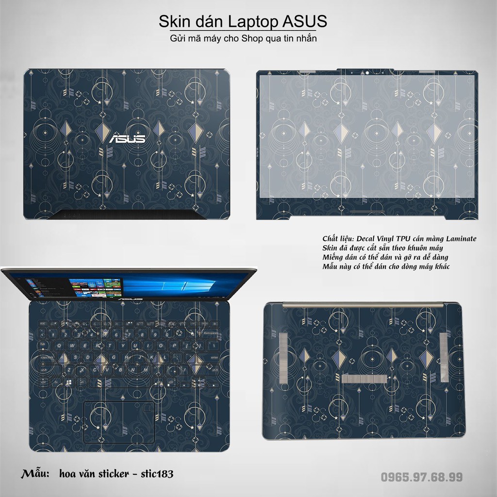 Skin dán Laptop Asus in hình Hoa văn sticker _nhiều mẫu 30 (inbox mã máy cho Shop)