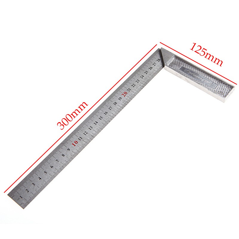 Thước vuông kẻ góc 90 độ 30cm chất liệu inox