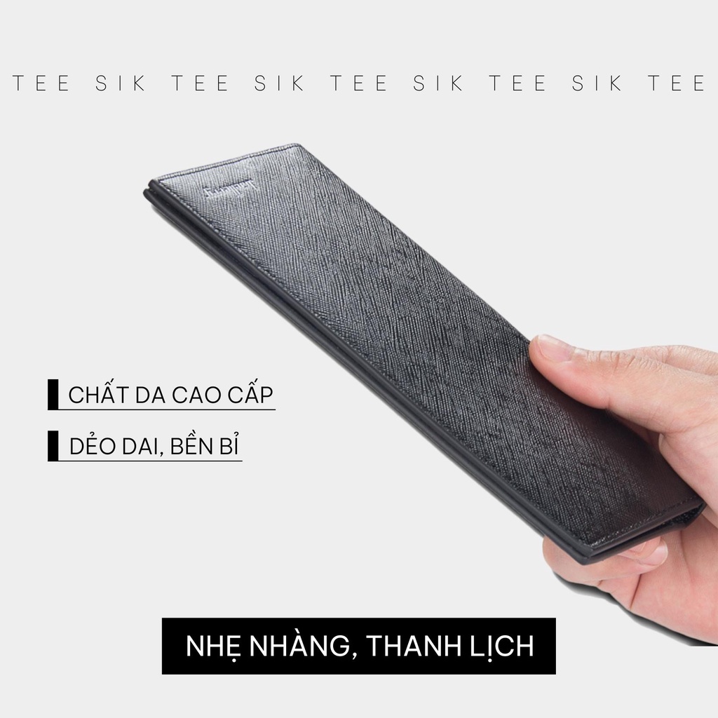 Ví dài nam nữ cầm tay TEE SIK bóp ví đựng tiền dài unisex đựng thẻ da PU cao cấp siêu mỏng nhẹ nhiều ngăn V05