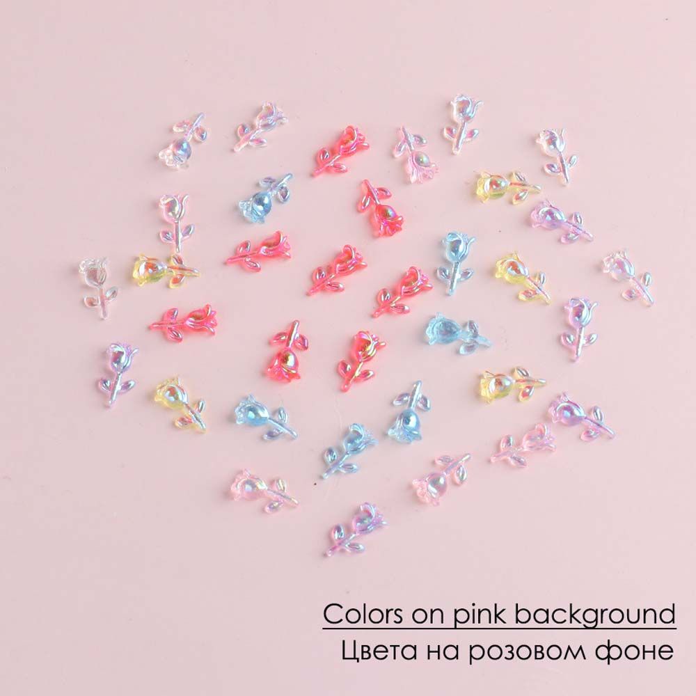 [Hàng mới về] Hộp phụ kiện đính móng trang trí nghệ thuật hình hoa hồng 3d bằng nhựa resin diy