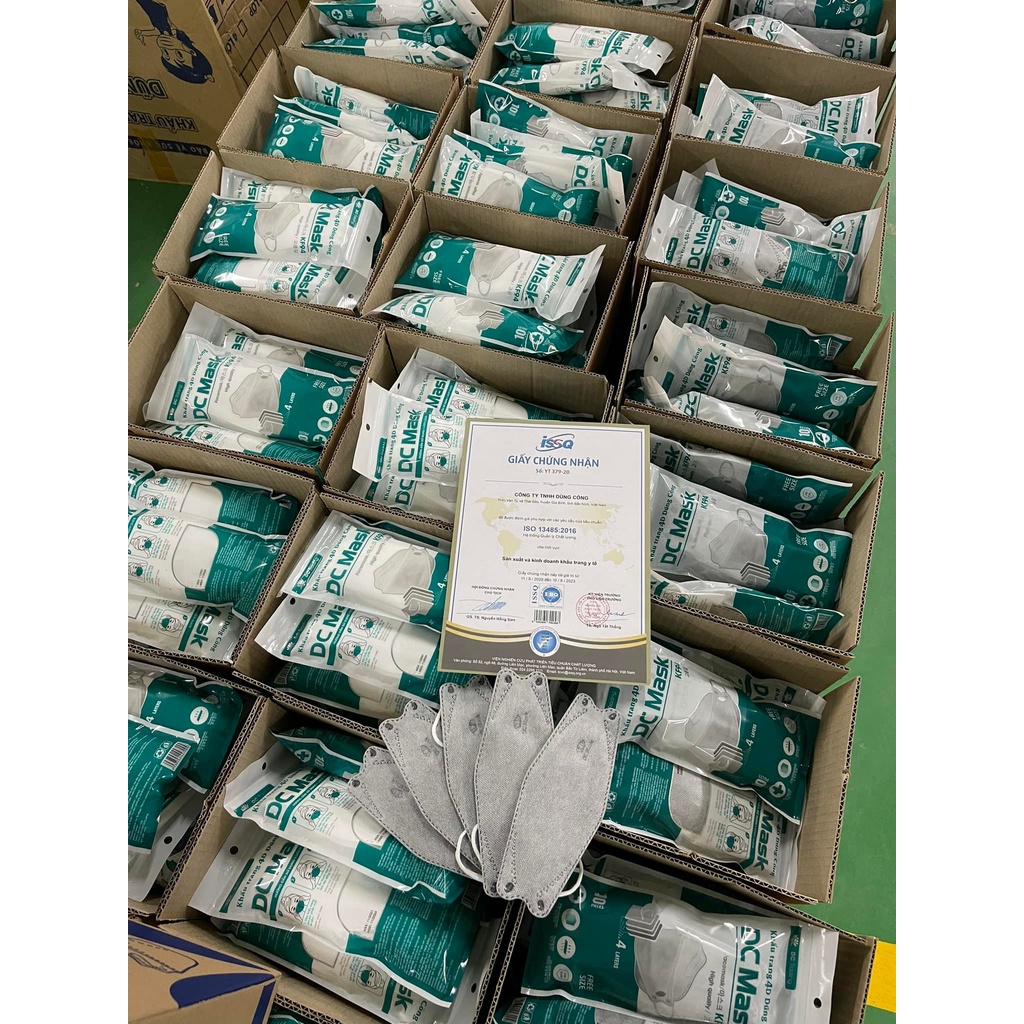Thùng 300 khẩu trang kf94 DC Mask thương hiệu Dũng Công 4 lớp