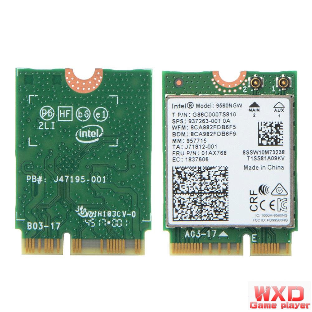 Thẻ WiFi không dây AC 9560 cho Intel 9560NGW 802.11ac NGFF 2.4G/5G Bluetooth5.0