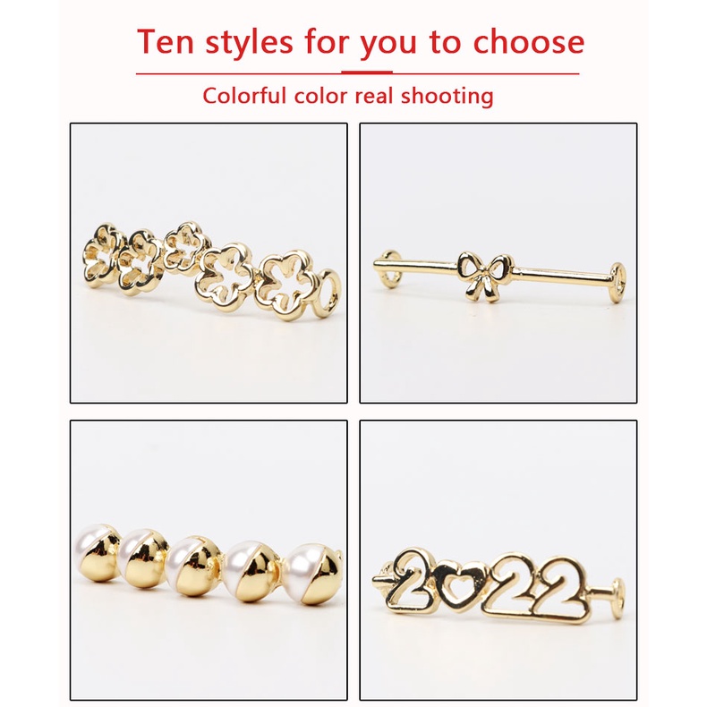 1 Phụ Kiện Trang Trí Dây Giày Đính Đá Ngọc Trai Lấp Lánh Thời Trang