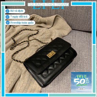 Túi xách nữ 💖💖 túi đeo chéo trần trám khóa xoay size 21cm. j7523!!!