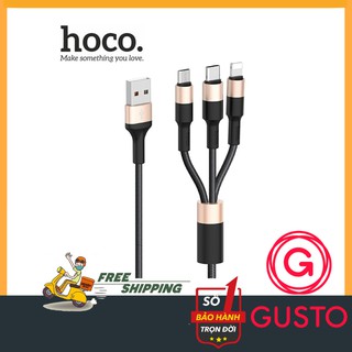 [CHÍNH HÃNG] Cáp sạc nhanh 3 Trong 1 Hoco X26 - 3 Đầu ✔Lightning ✔Micro ✔TypeC