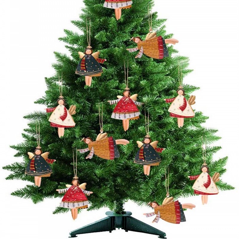 Phụ kiện treo trang trí cây thông noel thiết kế hình thiên thần bằng kim loại đáng yêu