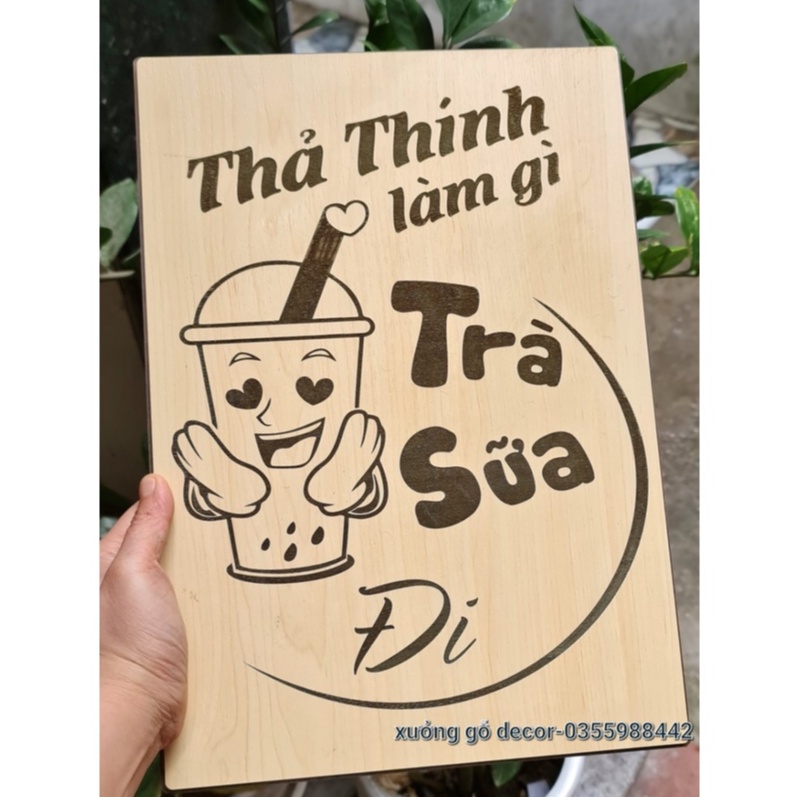 (Giá Xưởng) Tranh Trang Trí Quán Trà Sữa, Coffee Bằng Gỗ