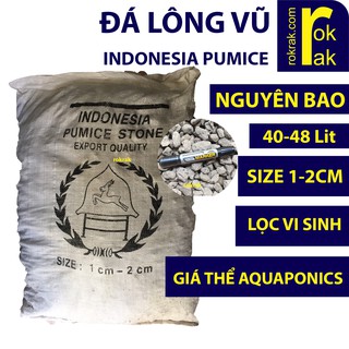 Đá lông vũ 1-2cm 3-5mm ( màu xám nâu) Nguyên bao 42-45Lit (17~25Kg) Đá bọt Nham thạch trắng Pumice (Bán Sỉ)