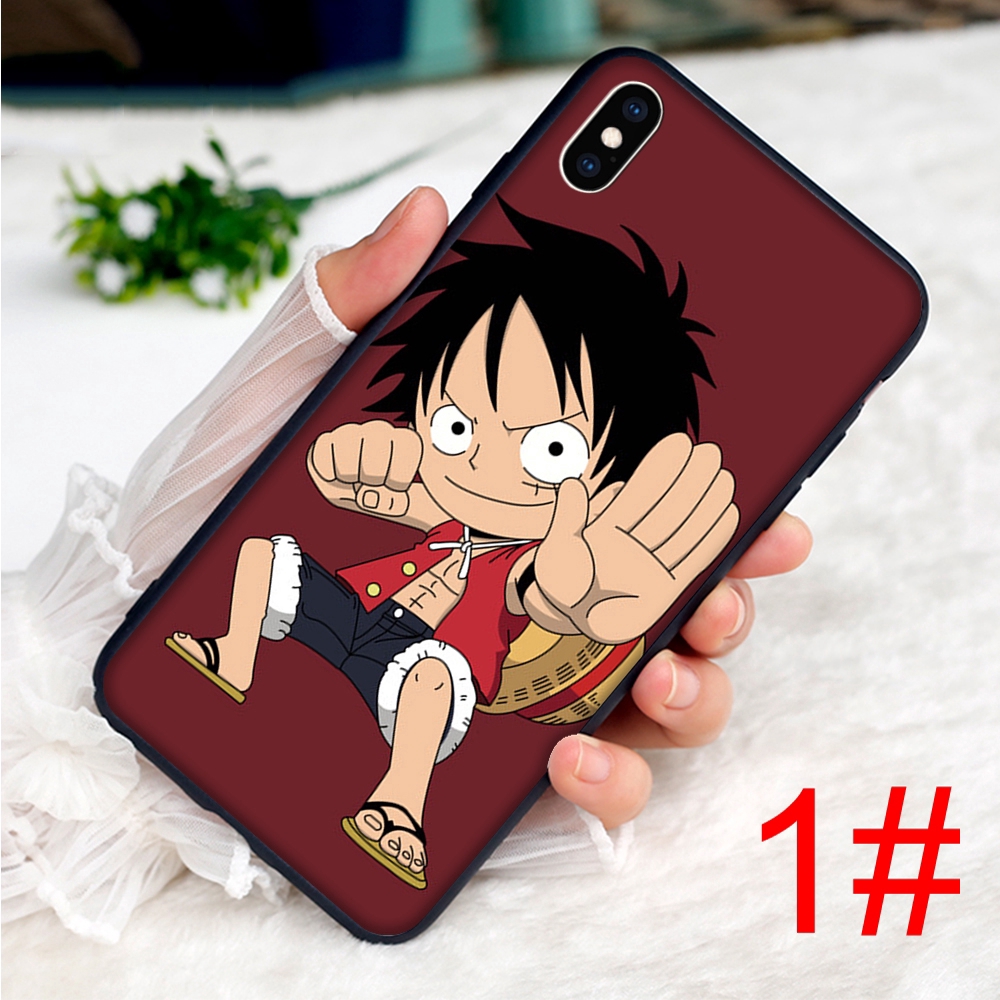 Ốp điện thoại mềm in họa tiết nhân vật Luffy One Piece cho iPhone XS Max XR X 8 7 6S Plus 6 5S SE 5