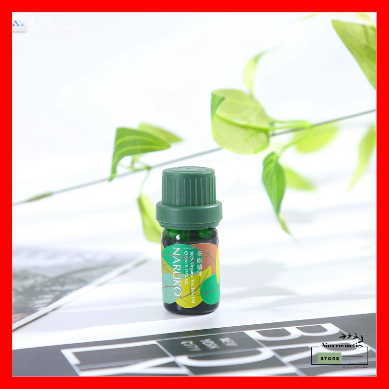 Tinh Dầu Trà Tràm Hữu Cơ Nguyên Chất Naruko Ngăn Ngừa Mụn Pure Tea Tree Oil 5ml