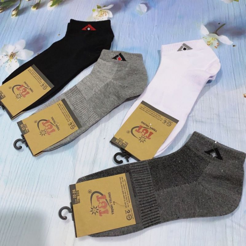 Tất vớ nam nữ T&amp;T cotton dày dặn cực xịn cổ ngắn thoáng mát êm chân
