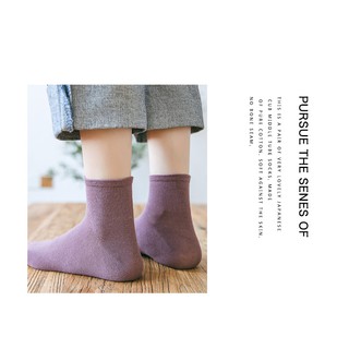 [Vớ Nữ Cổ Ngắn] Tất Nữ Cotton Basic Trơn Full Màu