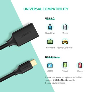 Cáp OTG USB TYPE-C USB 3.0 Cao Cấp Ugreen 30701
