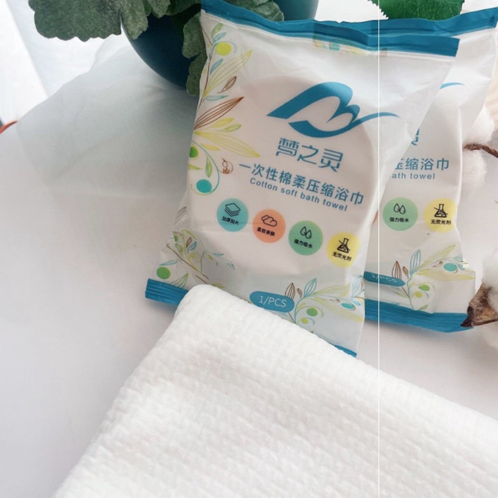 Khăn tắm nén du lịch bằng cotton 140*70 cm siêu mềm cao cấp gặp nước sẽ nở ra dễ dàng sử dụng, mang theo