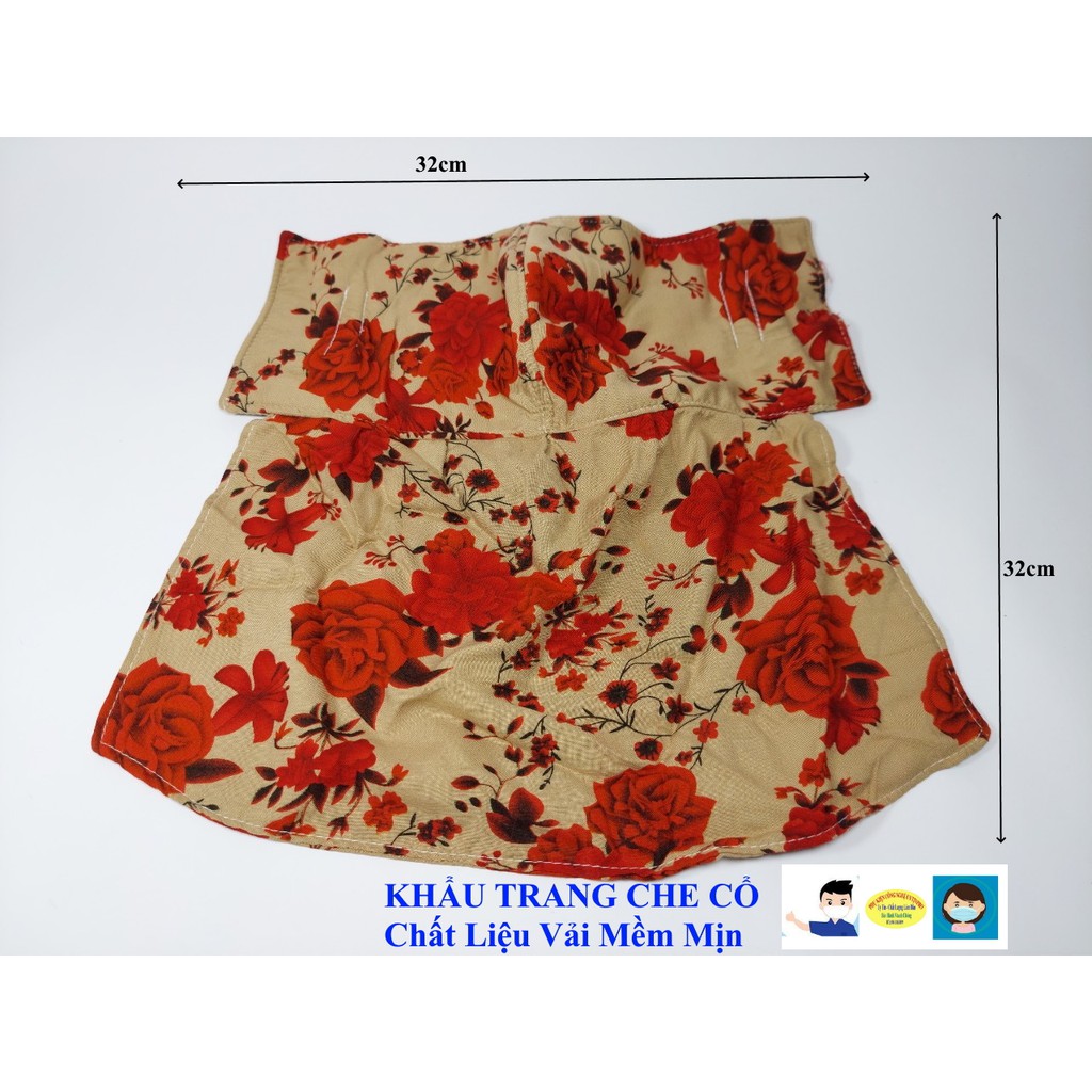 KHẨU TRANG CHE CỔ In hình các loại Chất liệu vải mềm mịn Dày 3 lớp Chống nắng Chống bụi Phòng ngừa dịch bệnh