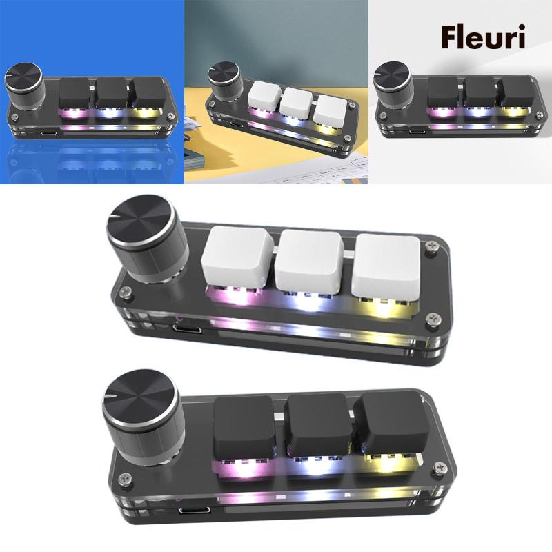 Bàn Phím Lập Trình RGB 3 Nút Bấm Nhỏ Gọn Cho Windows