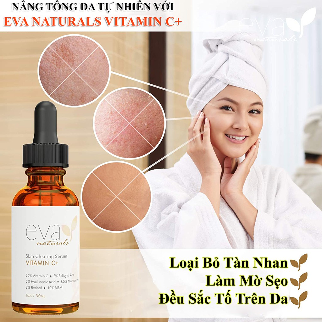 Serum Trắng Da, Mờ Thâm, Chống Lão Hóa, Giảm Mụn Eva Naturals Vitamin C Plus 30ml | BigBuy360 - bigbuy360.vn