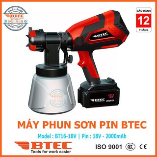 Máy phun sơn cầm tay mini chính hãng BTEC mã BT16-18V ( dùng pin)