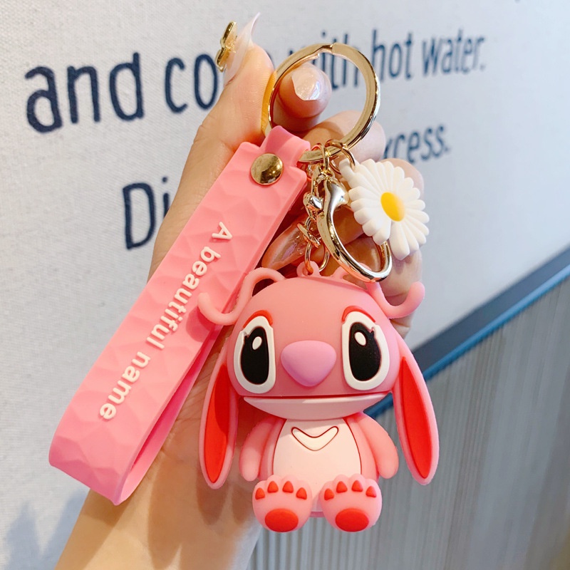 Móc khoá hoạt hình Hàn Quốc búp bê Stitch nữ sáng tạo dễ thương cute cặp đôi nhỏ daisy túi thời trang móc chìa khóa đôi