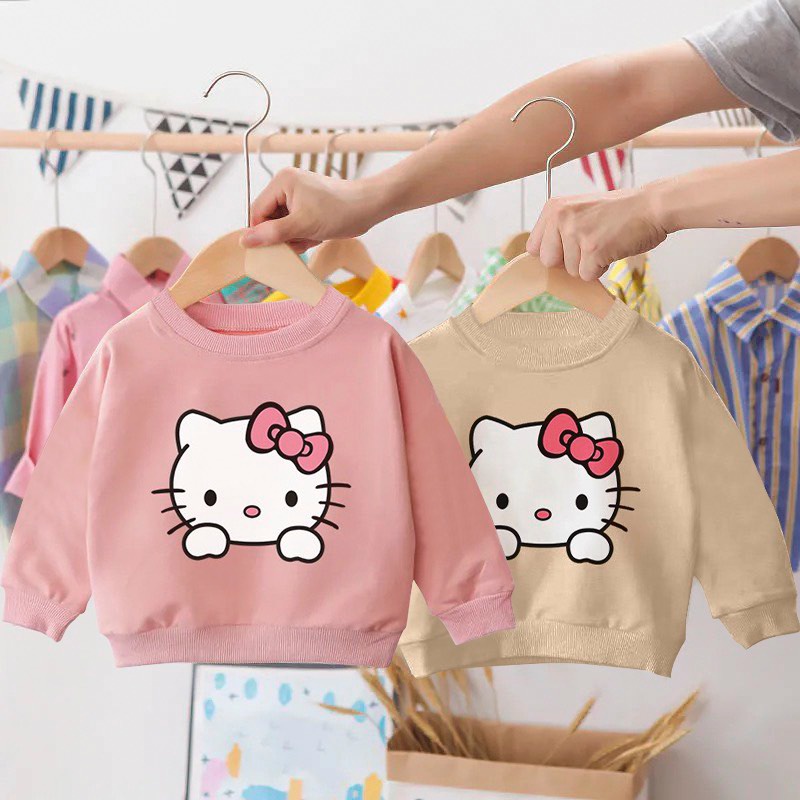 ÁO NỈ BÔNG HELLO KITTY CHO BÉ GÁI 7-17Kg