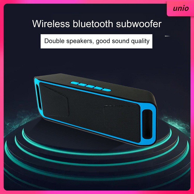 Loa Bluetooth Không Dây SC208 Mini Dual Loa Di Động Stereo Xe Hơi Loa Siêu Trầm Dùng Pin Cực Bền