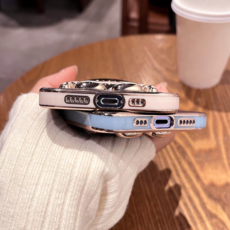 Ốp Điện Thoại Silicon Dẻo Họa Tiết Phi Hành Gia Kèm Giá Đỡ Cho iPhone XR X XS Max 7 8 6 6s Plus