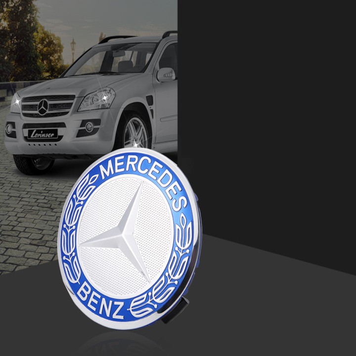 1 chiếc Logo chụp mâm, vành xe ô tô Mercedes Benz BZ60 - Đường kính 60mm - Có 2 màu