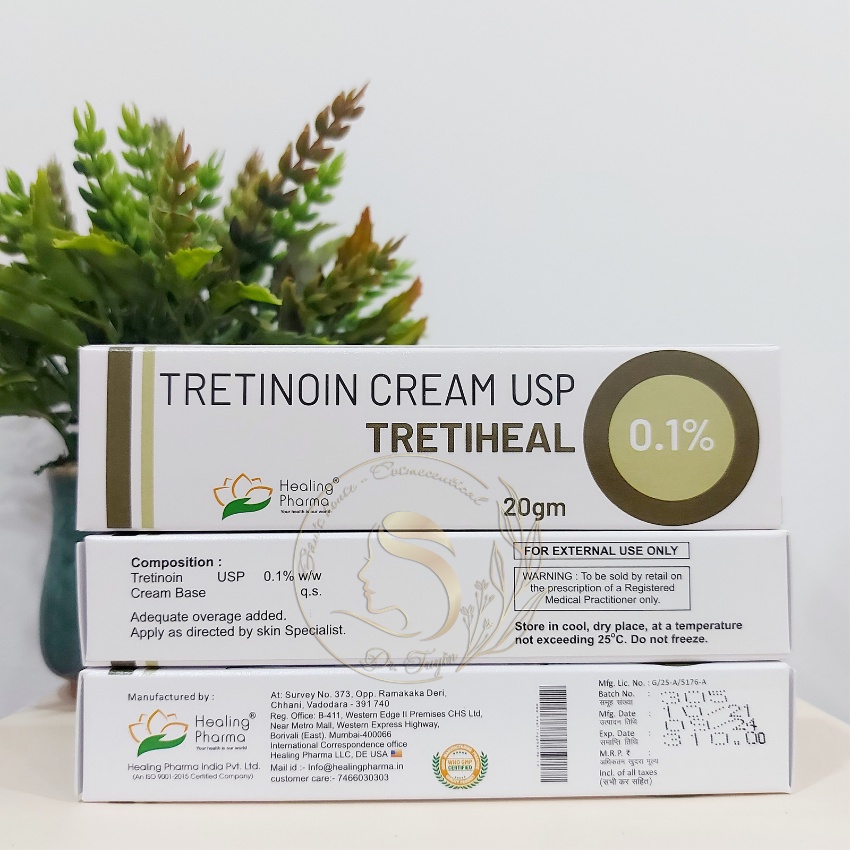 Tretiheal - Tretiheal USP Cream 0.025/0.05/0.1% Kem hỗ trợ giảm và ngăn ngừa mụn, trẻ hóa da, thu nhỏ lỗ chân lông 20g