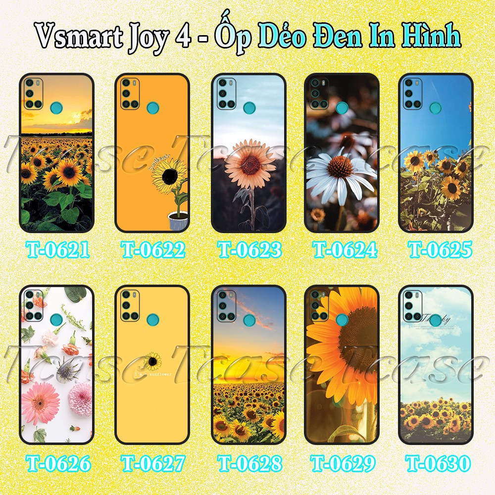 Ốp lưng Vsmart Joy 4 - Ốp dẻo đen in hình Hoa Hướng Dương hy vọng