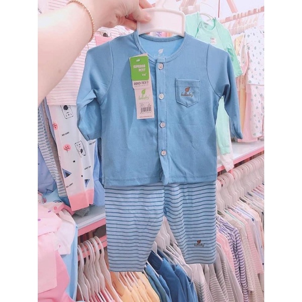 [FAFRINW05 giảm tối đa 30k đơn 150k][SALE]Bộ cài giữa petit dài tay bé trai/gái Lullaby NH103B (Sz 1-6m)