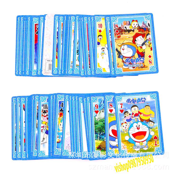 Bộ bài Tây anime doremon doraemon kéo búa bao, bộ tú poker đô rê mon 54 lá in hình anime manga dễ thương độc đáo