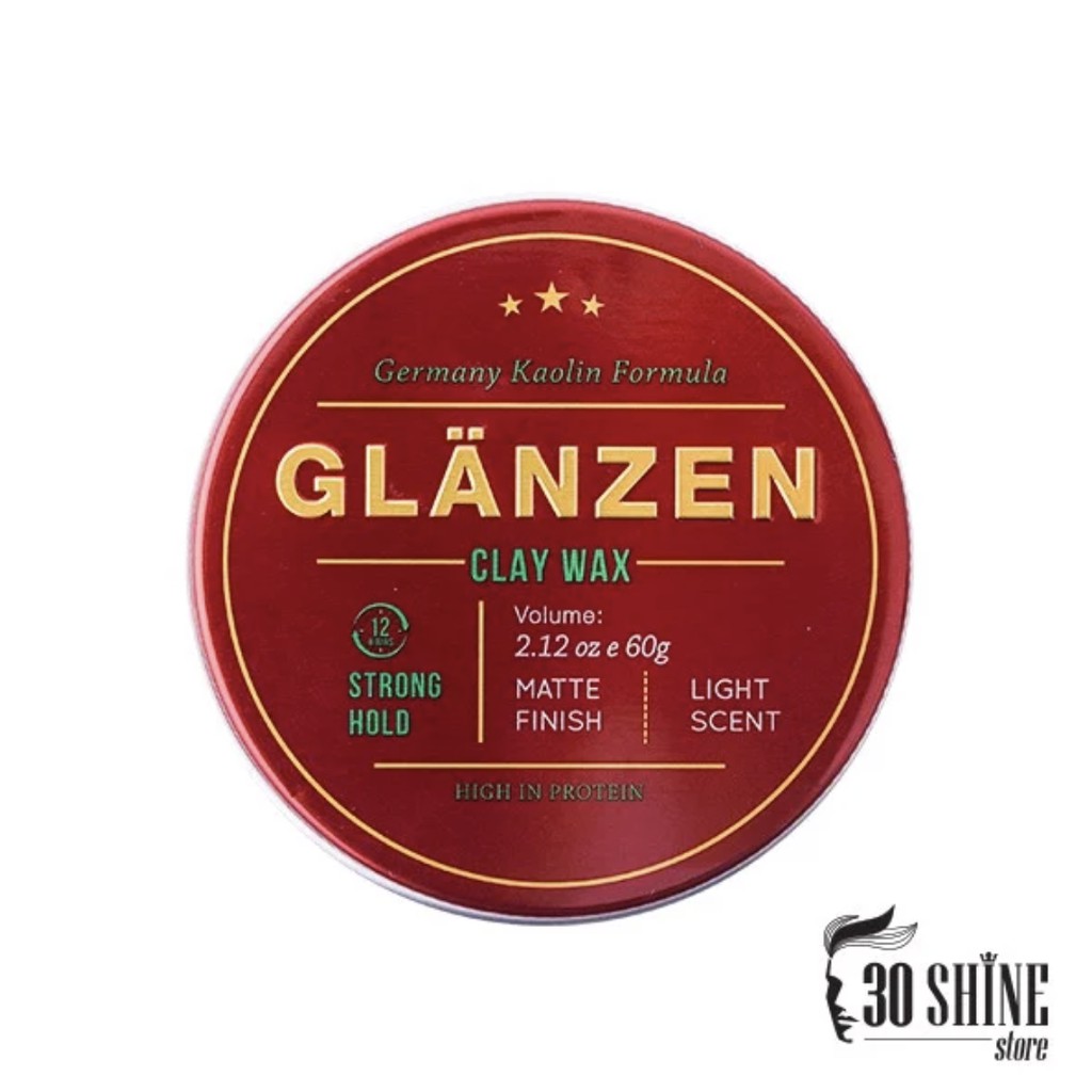 Sáp Vuốt Tóc Glanzen Clay Wax 60g - Chính Hãng 30Shine