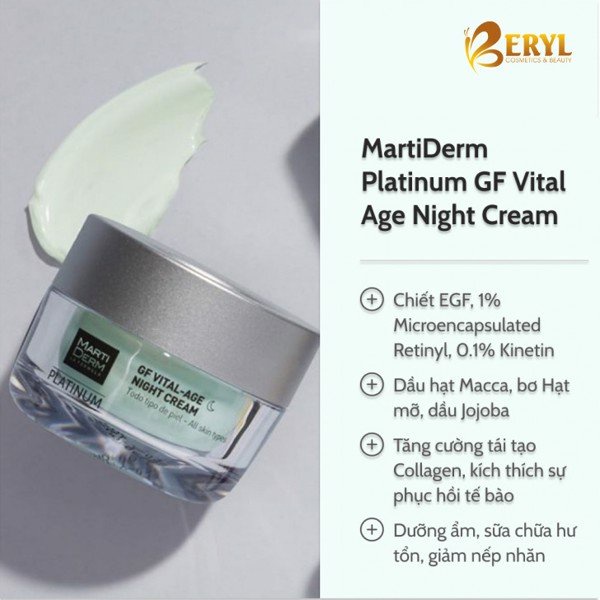 Kem Dưỡng Phục Hồi Trẻ Hóa da Matiderm Platinum GF Vital Age Night Cream - BÁC SĨ NGHĨA