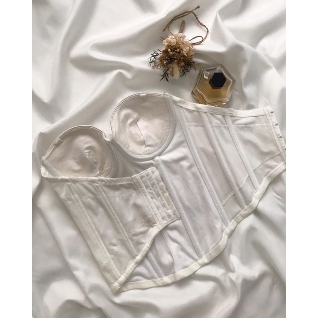 Áo corset trắng trơn 2hand
