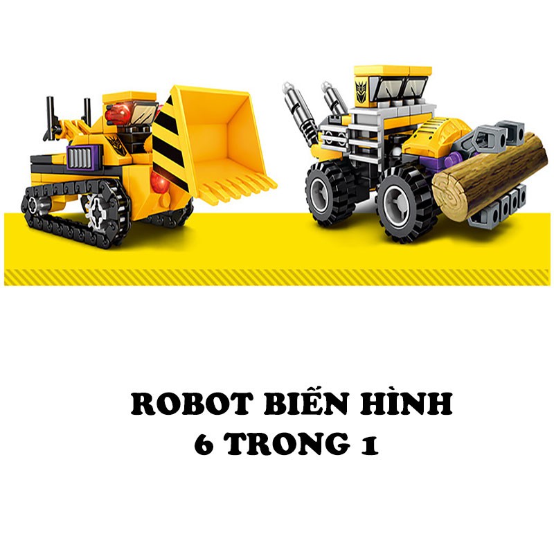 Bộ đồ chơi lắp ráp Robot biến hình xe 6 trong 1 với 587 chi tiết Bằng nhựa ABS an toàn  DochoitreemHCM