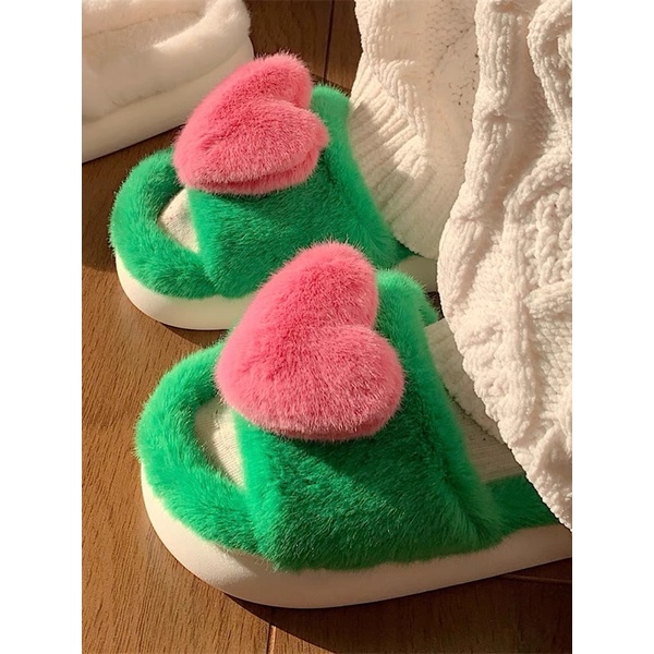 Dép lông trái tim hàng cao cấp - chính hãng xixitiao