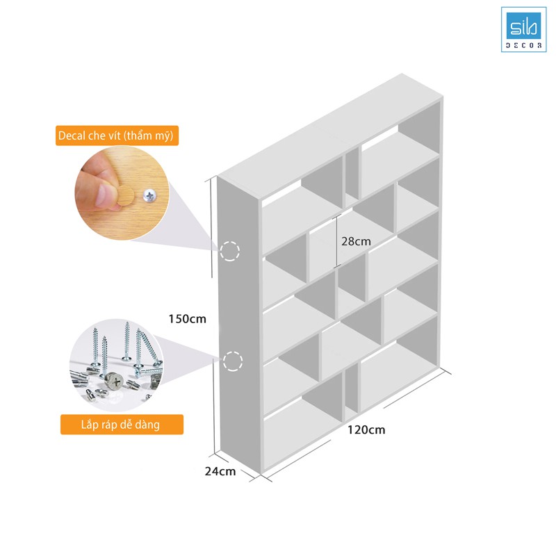 Combo 2 Kệ Sách Đơn Giản Mà Đẹp SIB Decor
