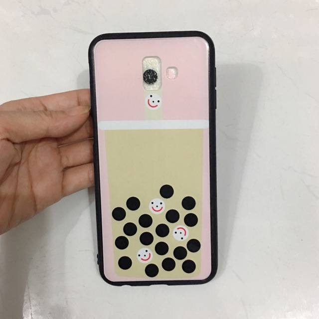 Ốp lưng sam sung J6+,J6 Plus hình hộp kem nền hồng