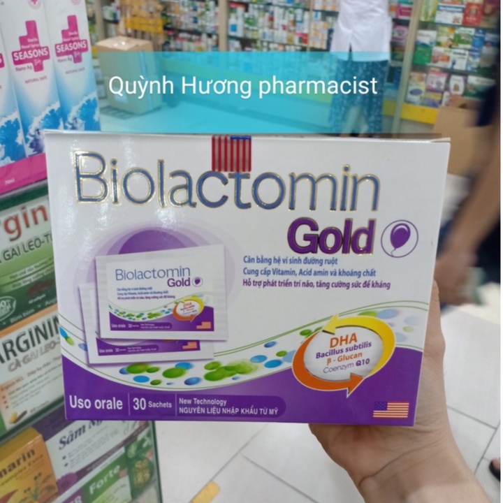Men tiêu hóa BIOLACTOMIN GOLD hộp 30 gói giúp cân bằng hệ vi sinh đường ruột