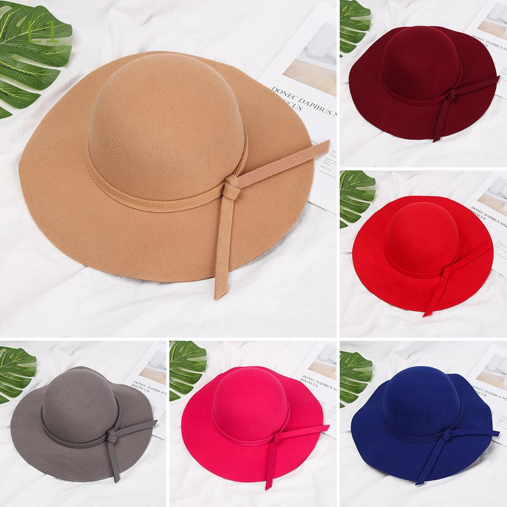 Nón rộng vành gắn nơ đáng yêu cho bé gái