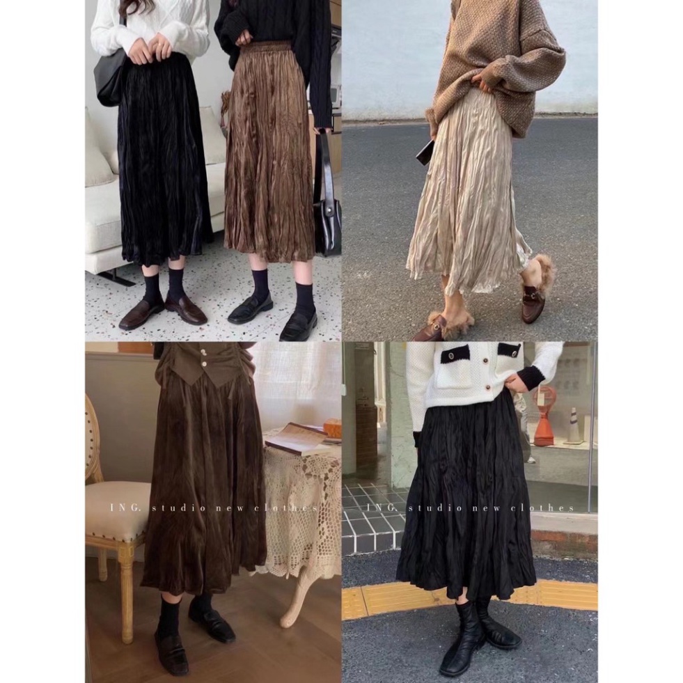 ⚡[ TOP BÁN CHẠY ] Chân váy nhung cạp chun freesize chất cực đẹp [ ẢNH THẬT ] 💯 | BigBuy360 - bigbuy360.vn
