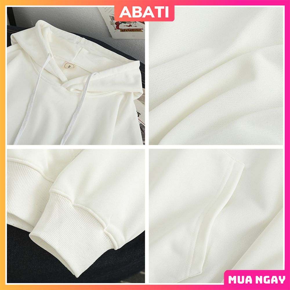 Áo hoodie essentials form rộng unisex dày dặn áo khoác ngoài lót nỉ ấm áp phong cách hàn quốc chính hãng ABATI