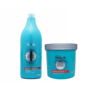 Dầu gội + Hấp dầu LOreal Professionnel chăm sóc cấp ẩm cho tóc khô Hair Spa 1500ml + 1000ml
