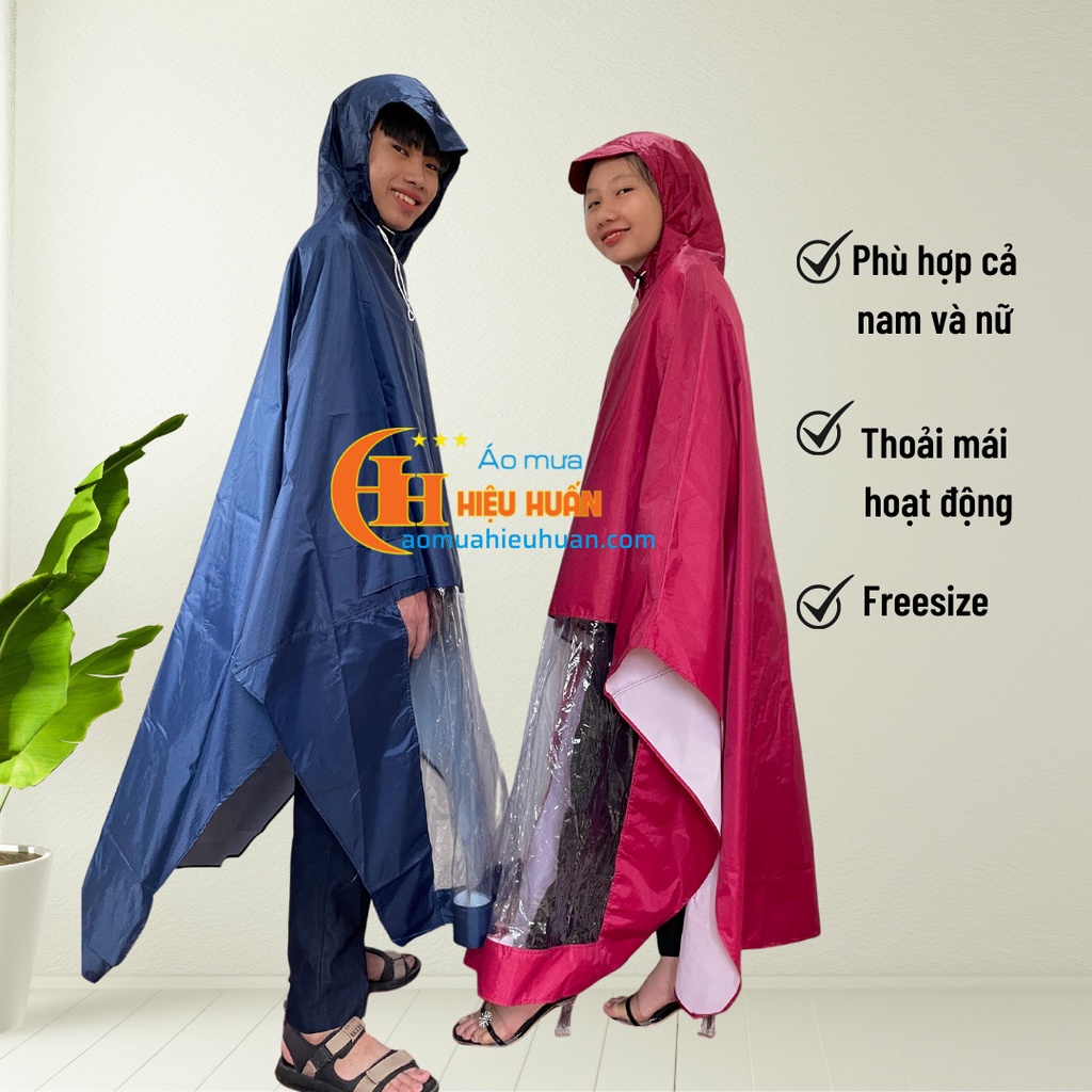 Áo Mưa 1 Người, 2 Người Choàng kính Vải Dù, Áo Mưa đi xe máy Aomuahieuhuan