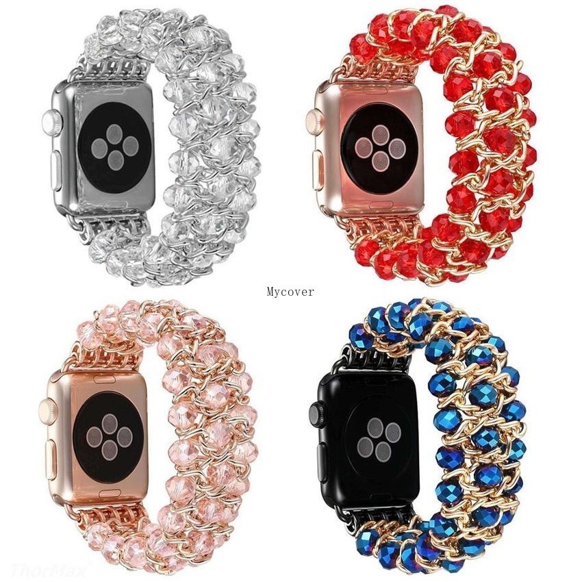 Dây Đeo Đồng Hồ Đính Đá Dành Cho Apple Watch 38mm 40mm 40mm 42mm Series 6 Se 5 4 3 2 1