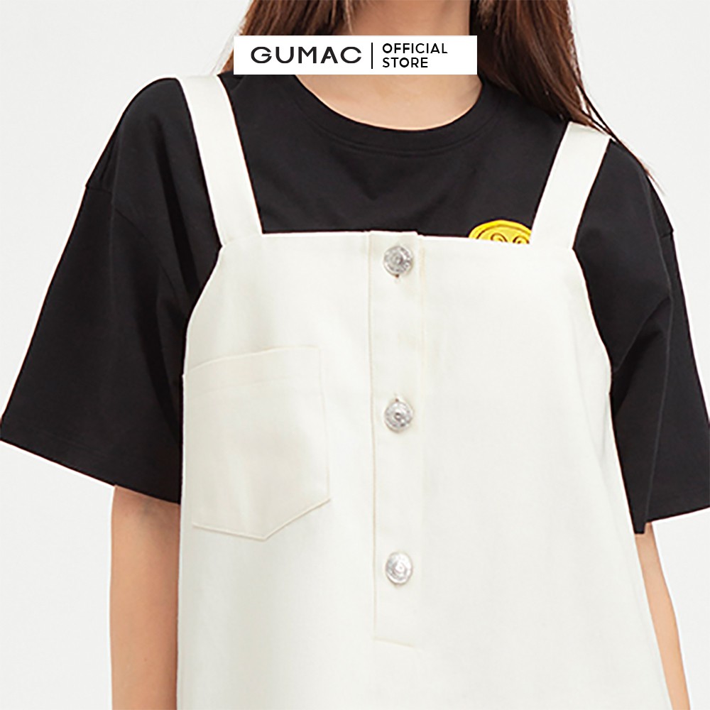 [Mã WABRG208 giảm 10% tối đa 50k đơn từ 250k] Yếm nữ phối nút GUMAC phong cách Hàn Quốc DB539 [không kèm áo thun | BigBuy360 - bigbuy360.vn