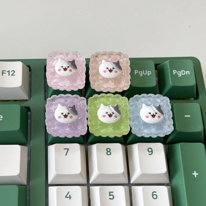 Keycap Lẻ Mèo Bánh Quy Mẫu Mới Phím Lẻ R4 PBT ABS