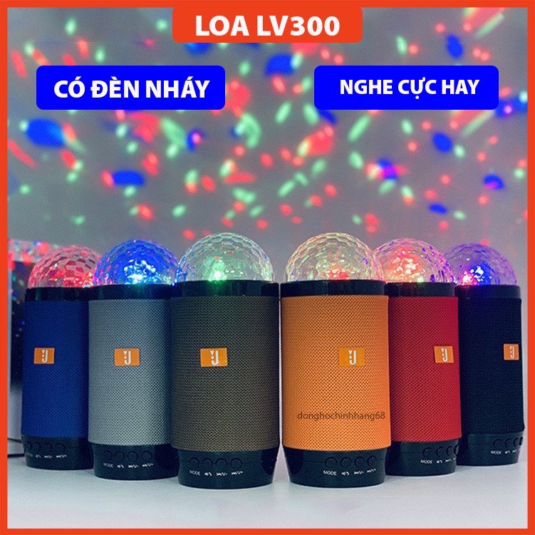 Loa Bluetooth Mini LV300 Đèn Xoay Chớp Sao Cực Đẹp Âm Bass Cực Đã Nghe Nhạc Cực Hay Hỗ Trợ Thẻ Nhớ